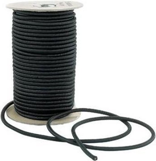 Elastisch Touw - 8 mm - ZWART - elastiek per meter van Eurosort