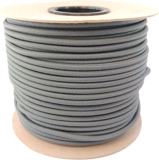 Elastisch Touw - Grijs - 8mm - elastiek per meter van Toolland