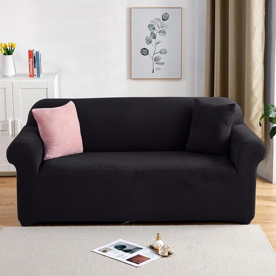 Elastische Stoelhoezen Dikke Stof voor Banken en Stoelen | Zwart