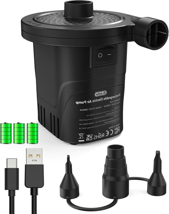 Electric Air Pump for Inflatable Mattress - Portable Pump for Cushion Boat Swimming Pool Rubber Boat Gymnastics Ball by Dr.meter van Dr.meter