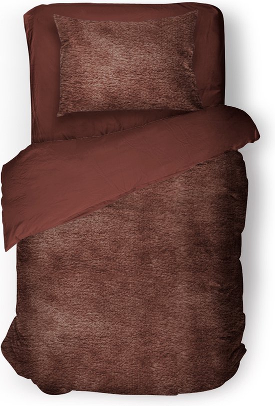 Eleganzzz Dekbedovertrek Flanel Fleece - Rose Brown - Dekbedovertrek 140x200/220cm - 100% flanel fleece - Eenpersoons dekbedovertrekken - 140x220cm - Fluffy Dekbedovertrek van Eleganzzz