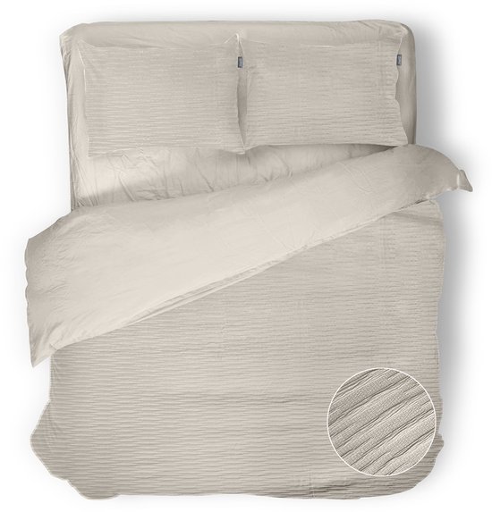Eleganzzz Dekbedovertrek Serenity Flow - Sandy Beige - Dekbedovertrek 200x200/220cm - Micropercal -Tweepersoons - Dekbedovertrekken - Effen Dekbedovertrek