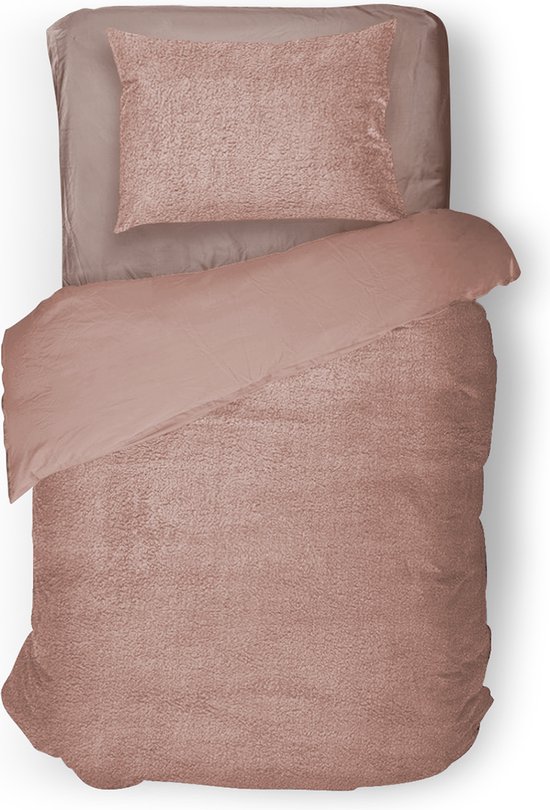 Eleganzzz Dekbedovertrek Teddy Pluche - Light Pink - Teddy Dekbedovertrek - Dekbedovertrek 140x200/220cm - Eenpersoons dekbedovertrekken - 140x220cm - Fluffy Dekbedovertrek van Eleganzzz