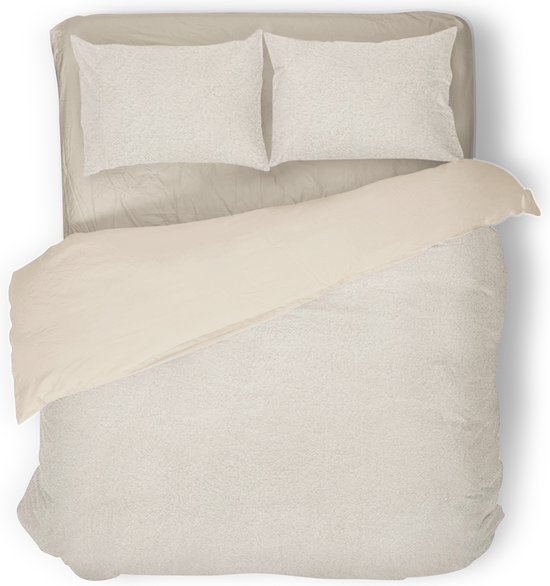 Eleganzzz Dekbedovertrek Teddy Pluche - Off White - Teddy Dekbedovertrek - Dekbedovertrek 240x200/220cm - Lits Jumeaux dekbedovertrekken van Eleganzzz
