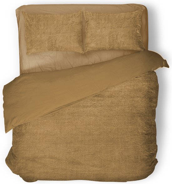 Eleganzzz Dekbedovertrek Teddy Pluche - Taupe - Teddy Dekbedovertrek - Dekbedovertrek 240x200/220cm - Lits Jumeaux dekbedovertrekken - 240x220cm - Fluffy Dekbedovertrek van Eleganzzz