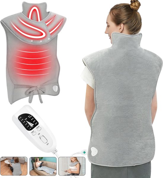 Elektrisch verwarmingskussen voor rug en schouders - 61x94 cm met snelle opwarming en 6 temperatuurniveaus van LIVARNO home