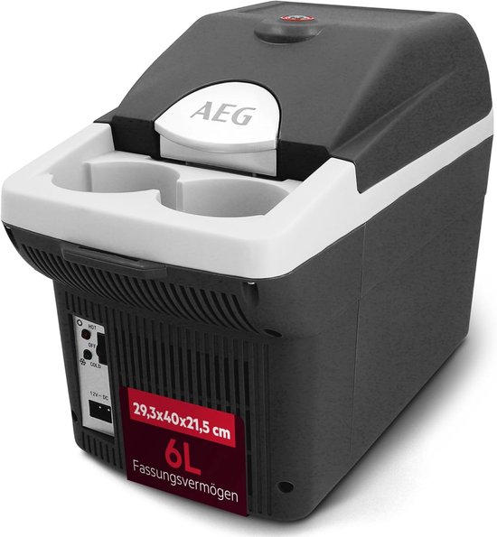 Elektrische Autokoelbox 6 Liter – Koel- en Warmhoudbox – 12V – Draagbaar met Bekerhouders en Draagriem