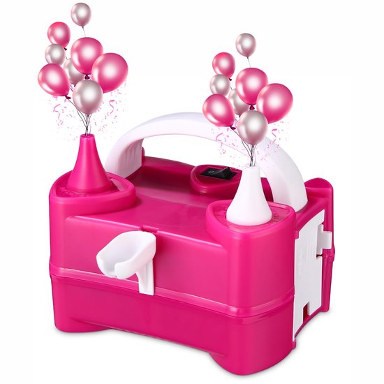 Elektrische balloninflator, 400W elektrische pomp voor ballonnen, elektrische luchtballonpomp met dubbel mondstuk, draagbaar, 2 werkmodi, multifunctioneel voor decoratiefeesten, verjaardagen