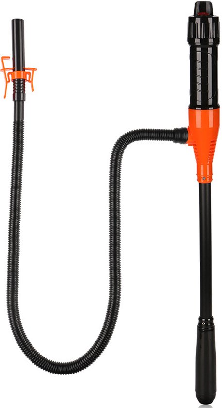 Elektrische brandstofpomp met verstelbare sproeier, waterpomp, brandstofafzuiger voor autotanks, accuaangedreven brandstofaanzuigslang. Oranje