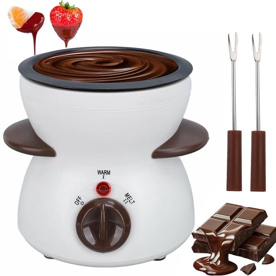 Elektrische chocoladefondue met 8 spiesjes, chocoladefondue