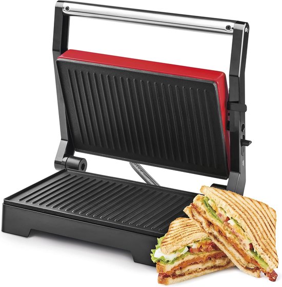Elektrische Grill 1000W met Anti-aanbaklaag en 180° Opening van De'Longhi