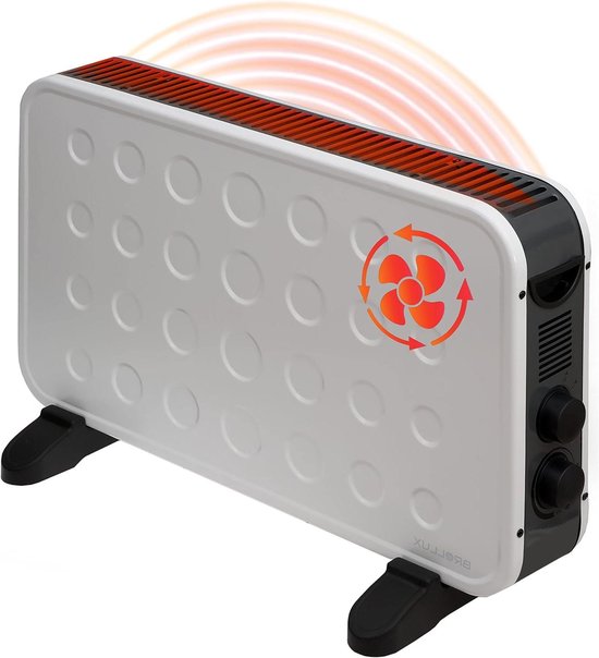 Elektrische Kachel - Mobiele Verwarming - Ruimte Verwarmen - Met Ventilator - 2000 Watt - Wit