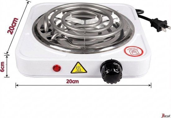 Elektrische Keramische Kookplaat - 1 Pit - 1000W - Compact Kooktoestel - Ideaal voor Camping en Thuis WIT