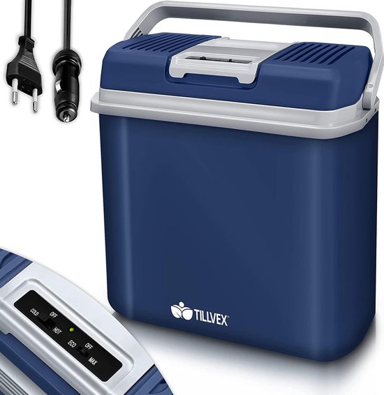 Elektrische Koelbox 24 Liter - Mini Koelkast voor Auto en Camping met Koel- en Warmhoudfunctie van Merkloos