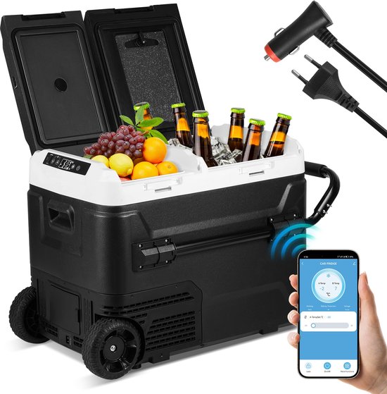 Elektrische Koelbox - 50 Liter - Compressor Koelbox - DC 12V/24V, AC 100~240V voor Auto en Camping - Elektrische Frigobox - Coolbox - Temperatuurregeling via APP of LCD-touchscreen van Merkloos