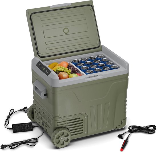 Elektrische Koelbox 50L met LCD Bediening -20°C tot 20°C Duope Power (12V/230V) van Merkloos