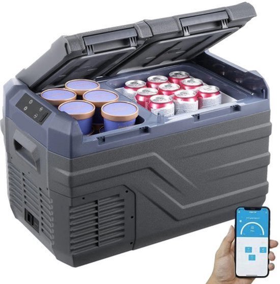 Elektrische Koelbox - Frigobox - Refrigerator - Car Fridge - Draagbaar - 45L - Dual Zone Compressor Koelbox - voor Auto, Camping en Reizen - Coolbox - Besturing via Bluetooth-app op smartphone