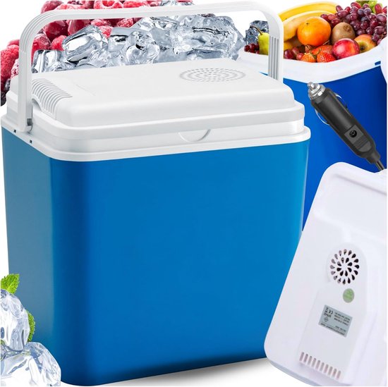 Elektrische koelbox - Thermobox auto - Dranken koelen - Gemaakt in Europa - 30 liter inhoud - Blauw