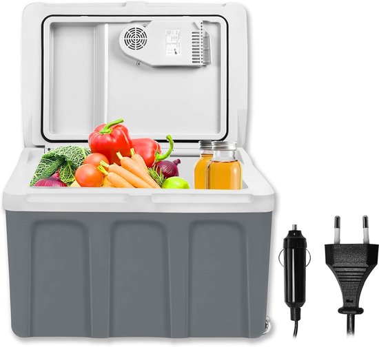 Elektrische koelbox - Thermobox auto - Reizen en kamperen - Koelen en verwarmen - 48 liter - Grijs