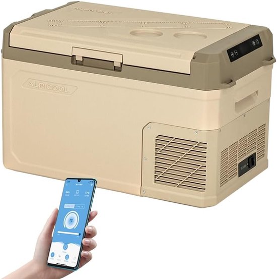 Elektrische Koelbox - Vrieskist Mini - Reizen en Kamperen - Diepe Koeling - 30 Liter - Bruin