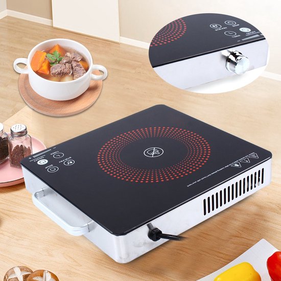 Elektrische Kookplaat - Kookplaat Elektrische - 2200W 220V Elektrische Keuken Kookplaat Brander Draagbare Keramische Kookplaat - Wit van Parya Home