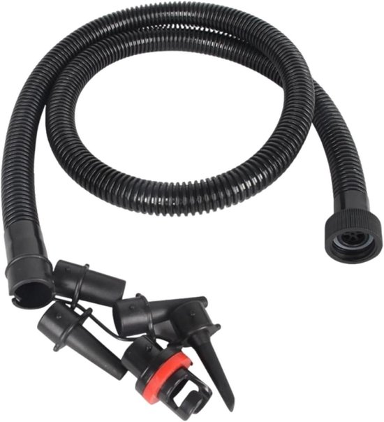 Elektrische Luchtbed Pomp - Draagbare Inflator Deflator - Snel Opblazen - Universele Adapterset - 120 cm slang - Zwart