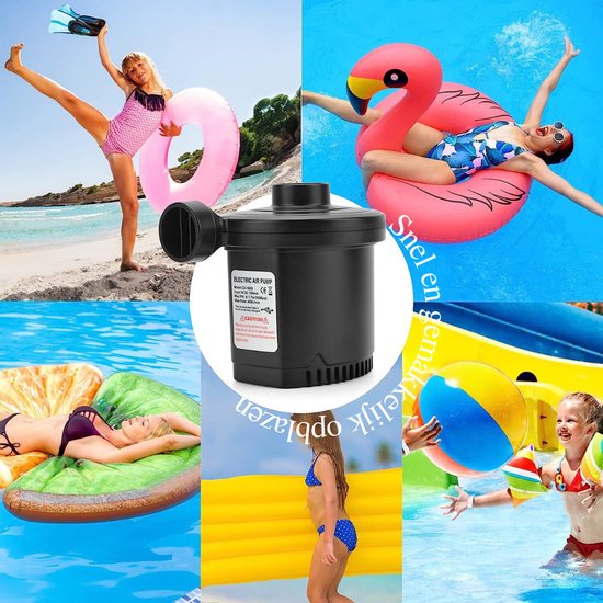 Elektrische Luchtpomp - 5000 Pa, USB 4000 mAh elektrische pomp, 2-in-1 elektrische pomp, powerpomp, inflator/deflator met 3 luchtsproeiers, voor luchtbed, vlotten, banken, boot, zwembadspeelgoed, zwemringen van Eleglide