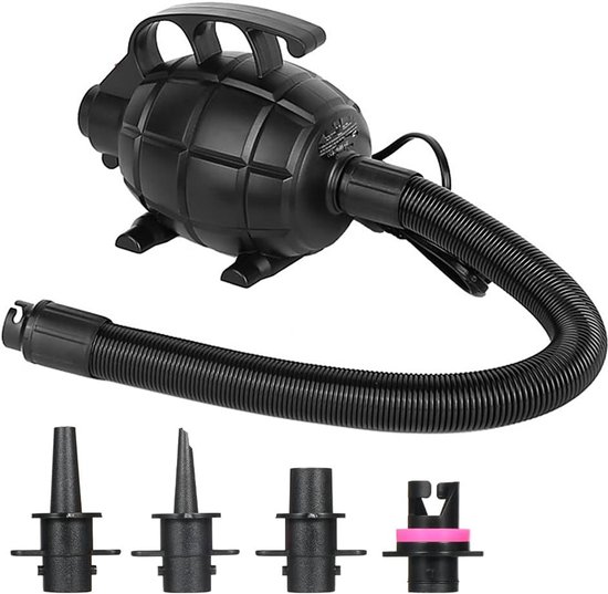 Elektrische luchtpomp, draagbaar, 500 W, elektrische pomp, luchtbed, zwembadspeelgoed, raften, boot, snel opblazen, elektrische luchtpomp voor opblaasbare boten, rafts, boten, yogaballen enz