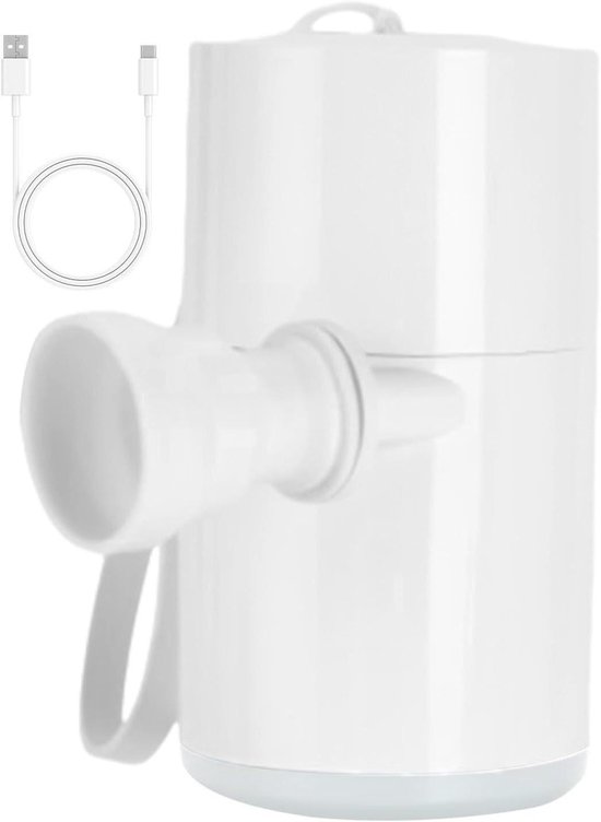 Elektrische Luchtpomp - Oplaadbare Pomp - Opblaasbare Spullen Vullen - Ingebouwd Licht - 8.8 cm Hoog - Wit