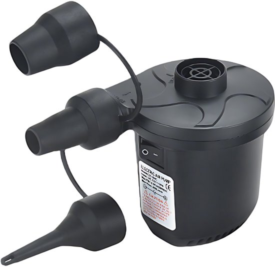 Elektrische opblaas-/leeglooppomp met 3 mondstukken, krachtige pomp met schoepen, geschikt voor luchtmatrassen, opblaasbare matrassen, kinderzwembadjes, zwembanden, enz. van Intex