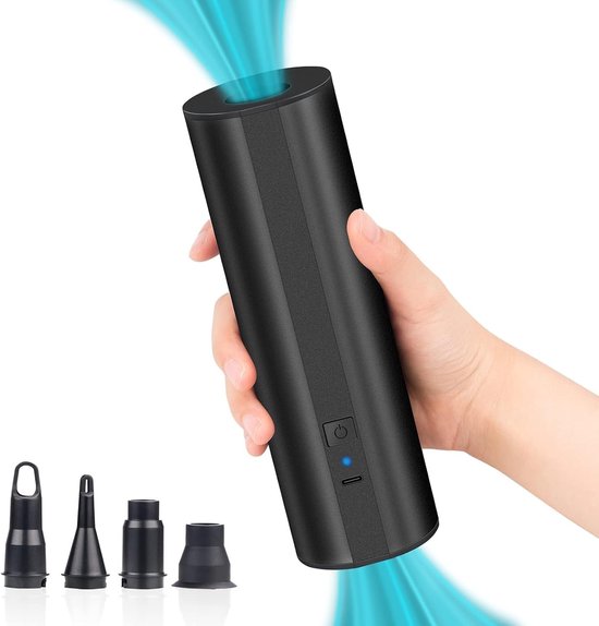 Elektrische paddle-opblaaspomp, elektrische pomp voor luchtmatrassen, oplaadbare elektrische opblaaspomp voor paddleboards, luchtmatrassen en kajaks. Draagbare elektrische luchtpomp met 4 mondstukken. van Merkloos