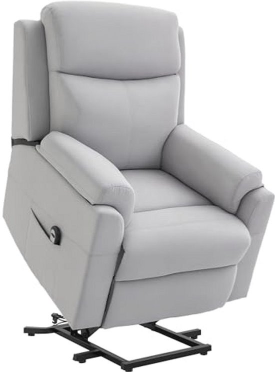 Elektrische Sta-Stoel voor Senioren met Ligfunctie - Comfortabele Relaxfauteuil in Grijs