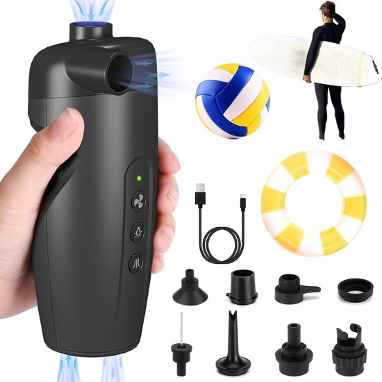 Elektrische SUP-luchtpomp - 3000 mAh - Oplaadbaar - 20 PSI - Hoge druk - Voor kajak, paddleboard, boot, luchtmatras, boei, sportbal, vacuümzak