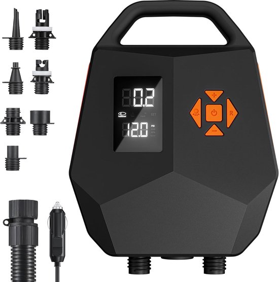 Elektrische SUP-pomp – 20 PSI, Dubbele Motor & Auto Stop