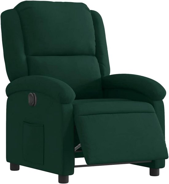 Elektrische Verstelbare Fauteuil in Donkergroen Stof