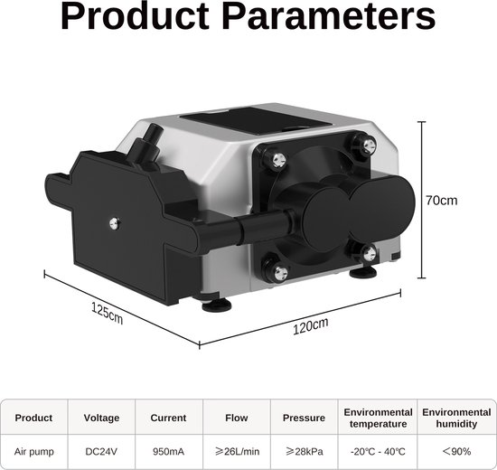 Elektromagnetische Luchtpomp 24V EU Plug - 26 L/min Capaciteit - Compact - Voor Laserbewerkingen
