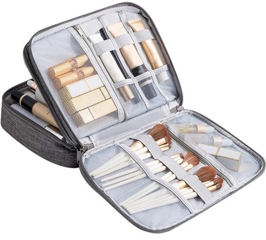 Elektronica Organizer - Reis Tas - Spullen Opbergen - Waterafstotend Oxford Materiaal - 28 x 7.5 x 22 cm - Grijs