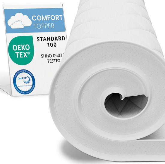 ELONEO Comfortschuim Matras Topper 80x200 cm - 6 cm Dik, Ademende Toppermatras voor Traditionele en Boxspring Bedden van ELONEO