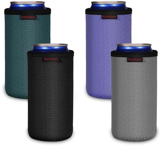 Elzusha - 4 Stuks Neopreen Can Cooler voor 500ml Blikjes
