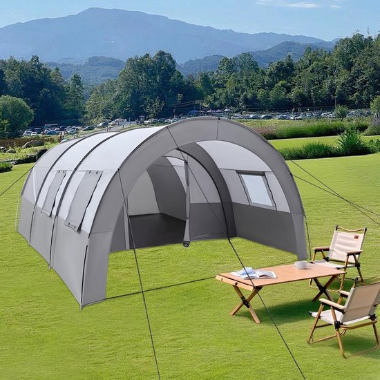 Elzusha - Ruime Tunnel Tent voor 6 Personen met Luifel