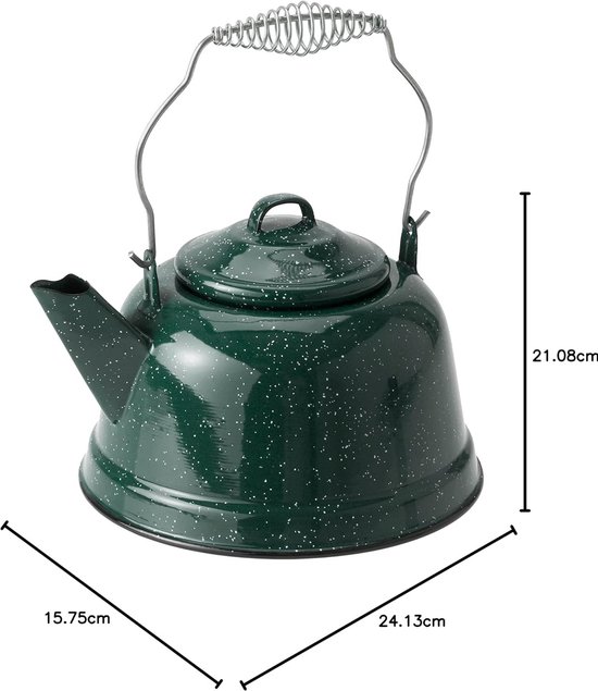 Emailen Waterketel voor Buiten, Camping en Keuken - 10 Koppen