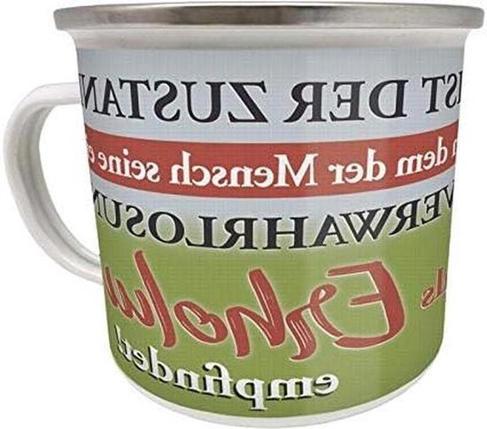 Emaille Mok - Camping Mok - Buiten Koken - Zeer Robuust - 500 ml - Zwart