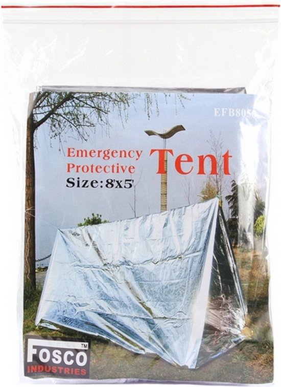 Emergency Lichtgewicht Tent - Grijs - 2 Persoons van Merkloos