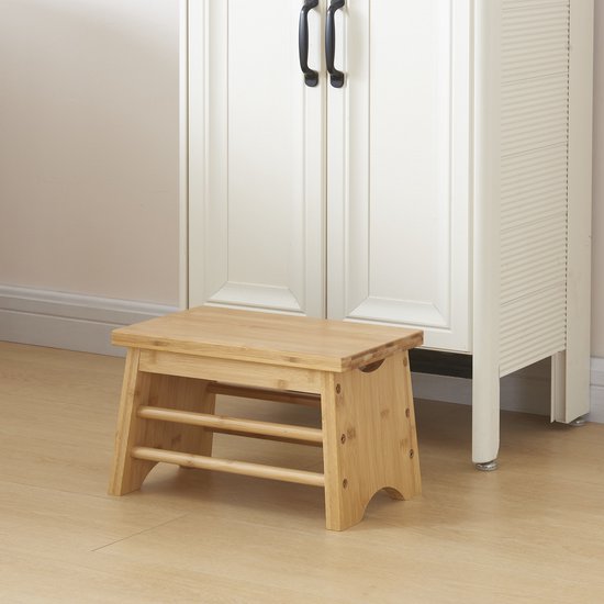 [en.casa] Opstapje Ryslinge 33x21,5x20 cm bamboe max 100 kg van en.casa