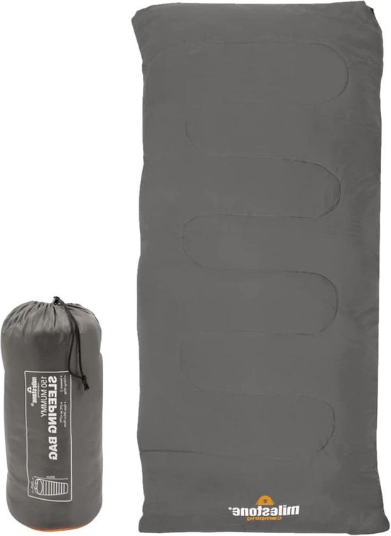 Envelop Slaapzak Dubbele Isolatie Grijs Oranje - Milestone Camping 26730 van Milestone Camping