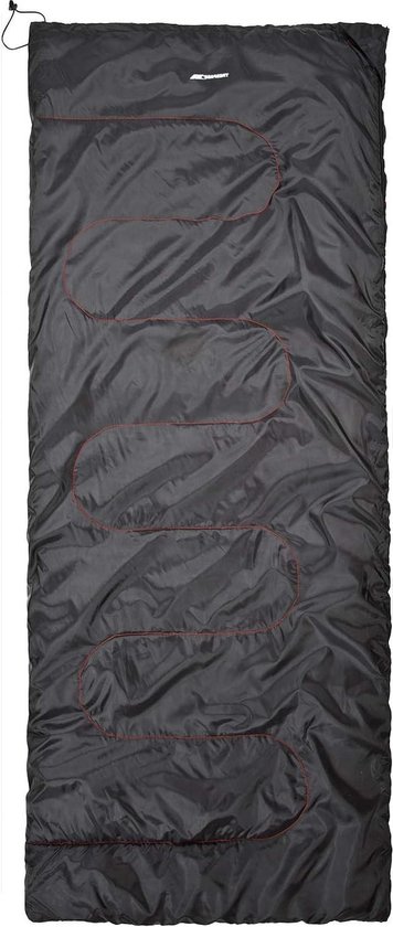 Envelop slaapzak zwart inklapbaar - 180 cm x 70 cm - drieseizoenenslaapzak Sleeping Bag van Abbey Camp