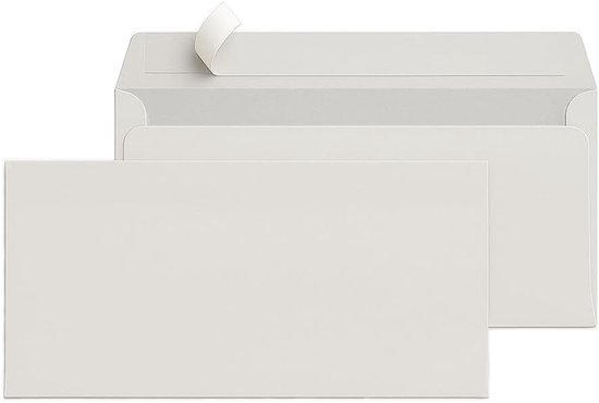 Enveloppen papier wit zonder venster DIN lang 110 x 200 mm papierdikte: 80 g/m² sluitingstype: zelfklevend met verwijderbare strip (40)