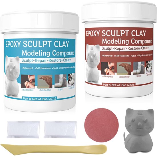 Epoxy Kneedmassa - Reparatie Klei - Lekken Dichten - Onderwater Zelfhardend - 120 Gram - Transparant van Merkloos