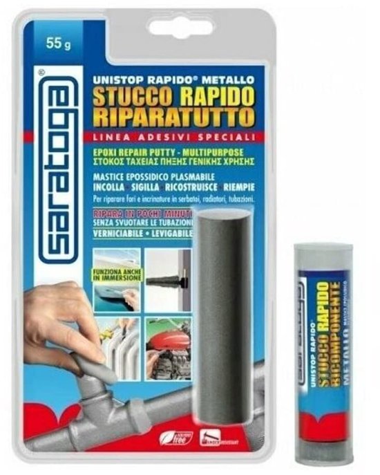 Epoxy Plamuurmassa - Reparatieklei - Snel Repareren - Onder Water Te Gebruiken - 55 gram - Grijs