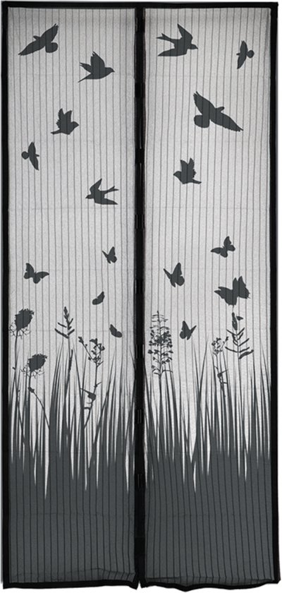 Esschert Design - Magnetisch vliegengordijn - 100 x 245 cm - Vlinderdesign van Merkloos